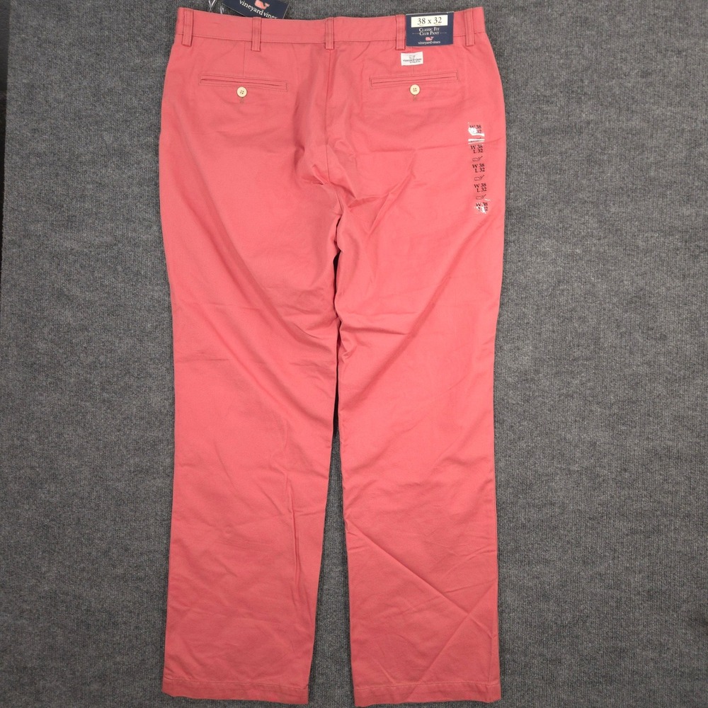 Vineyard Vines Club Pants Mens 38X32 Rhubarb Red Chino Classic Fit Preppy NEW - Picture 3 of 12